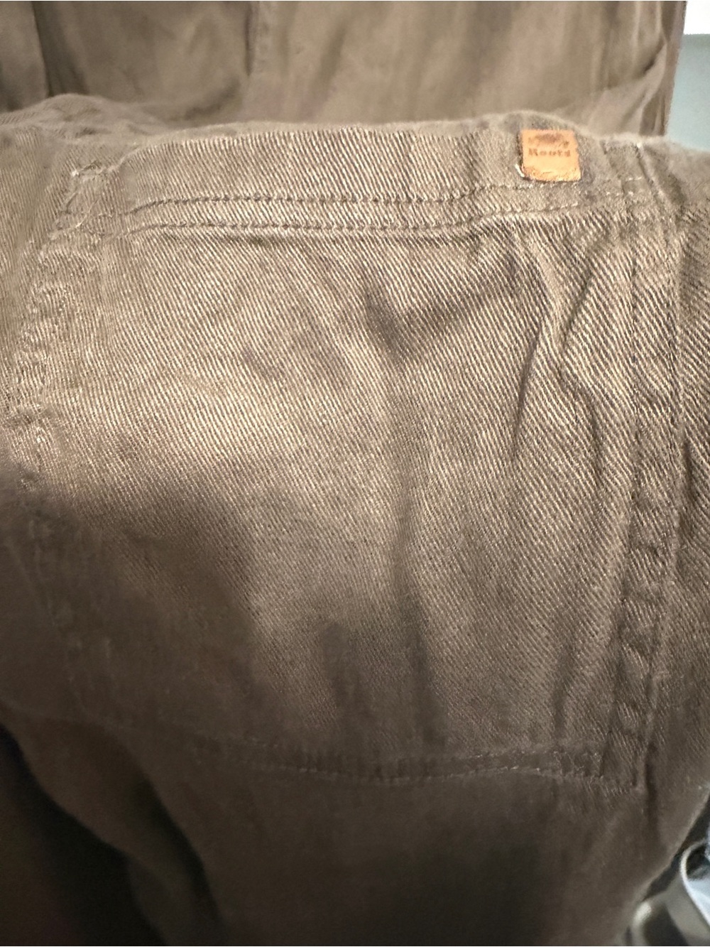Roots Utility Linen Blend Long Sleeve Jumpsuit Olive - Picture 10 of 14